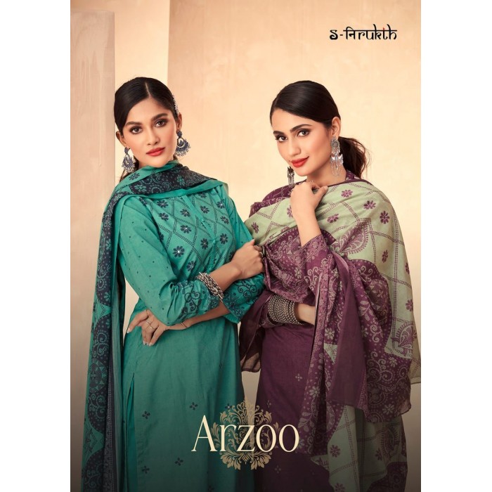 S Nirukht Arzoo Cotton Print Dress Materials